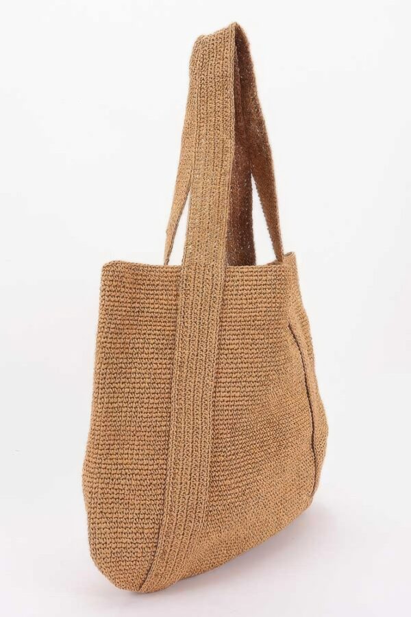 Woven Straw Tote with Mixed-Metal Accents
