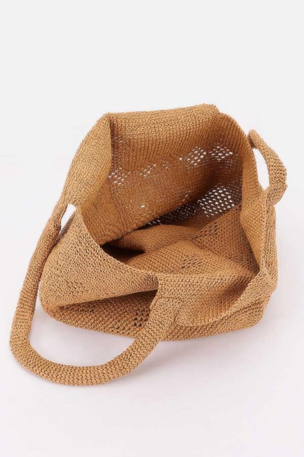 Woven Straw Tote with Mixed-Metal Accents