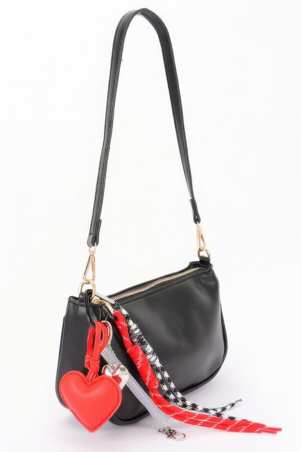 Decorative Charm Shoulder Bag – Compact Polyurethane