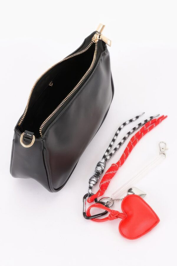 Decorative Charm Shoulder Bag – Compact Polyurethane