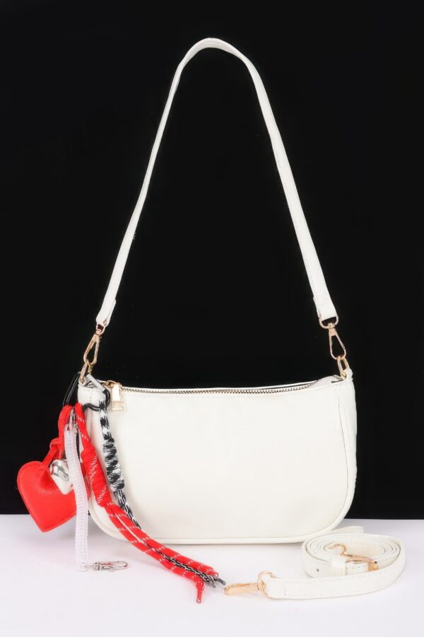 Decorative Charm Shoulder Bag – Compact Polyurethane