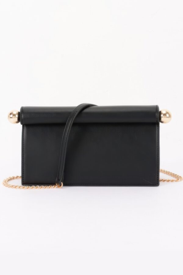 Roll-top Chain Clutch with Sphere Accents