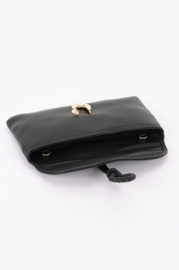 Vegan Leather Envelope Clutch – Braided Knot & Gold Accent