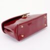Patent Faux Leather Top Handle Bag with Circle Hardware