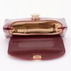 Patent Faux Leather Top Handle Bag with Circle Hardware