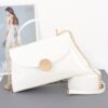 Patent Faux Leather Top Handle Bag with Circle Hardware