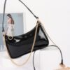 Patent Vegan Leather Shoulder Bag with Chain Strap