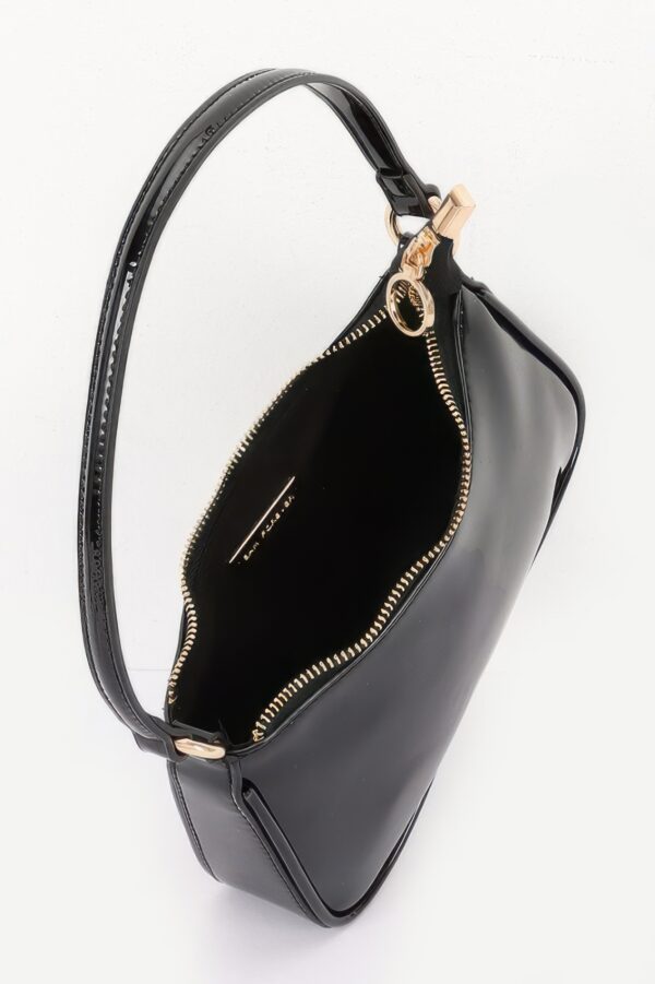 Patent Vegan Leather Shoulder Bag with Chain Strap