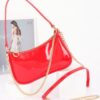 Patent Vegan Leather Shoulder Bag with Chain Strap