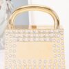 Metallic Acrylic Clutch with Crystal Trim