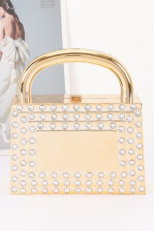 Metallic Acrylic Clutch with Crystal Trim