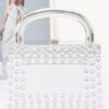 Metallic Acrylic Clutch with Crystal Trim