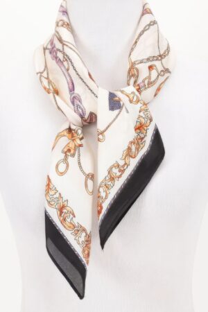 Multi Print Bandana Scarf – Ornate Motif Accent