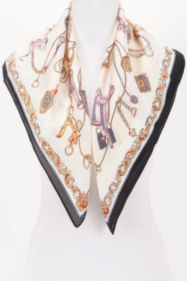 Multi Print Bandana Scarf – Ornate Motif Accent