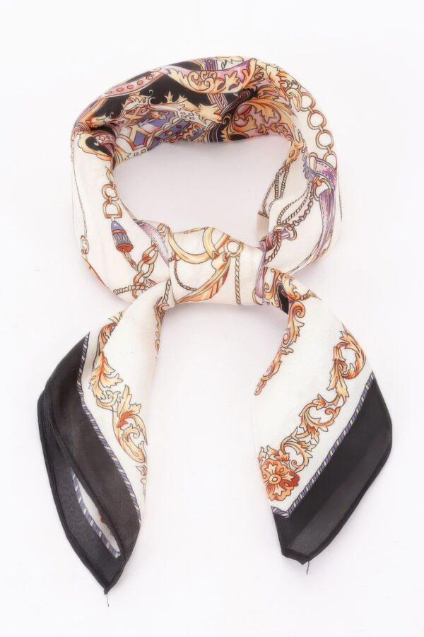Multi Print Bandana Scarf – Ornate Motif Accent