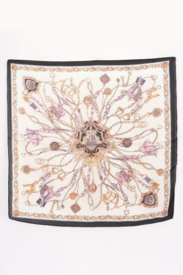 Multi Print Bandana Scarf – Ornate Motif Accent