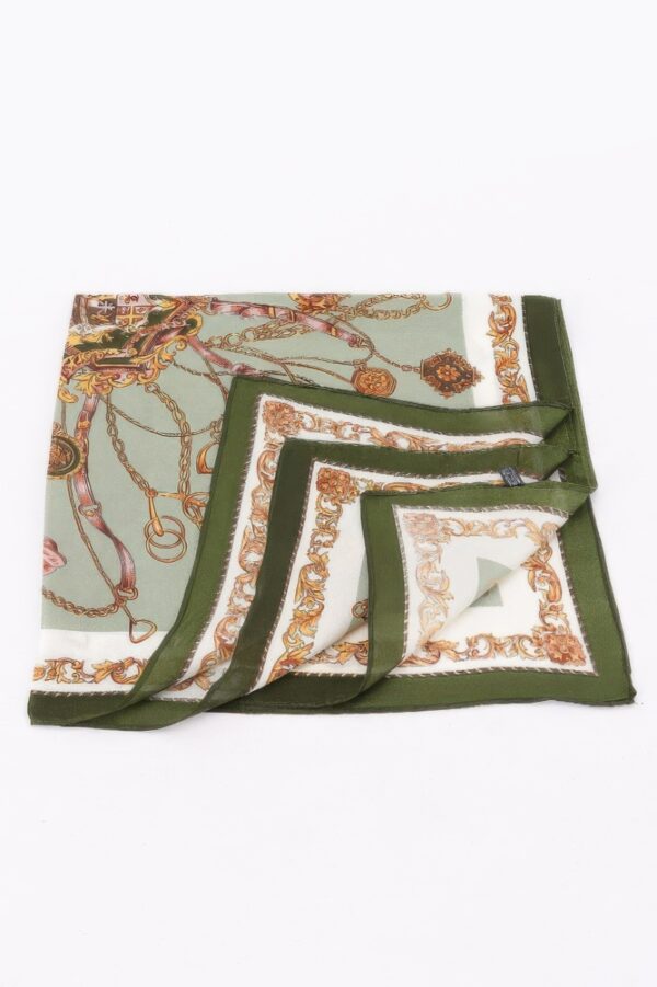 Multi Print Bandana Scarf – Ornate Motif Accent