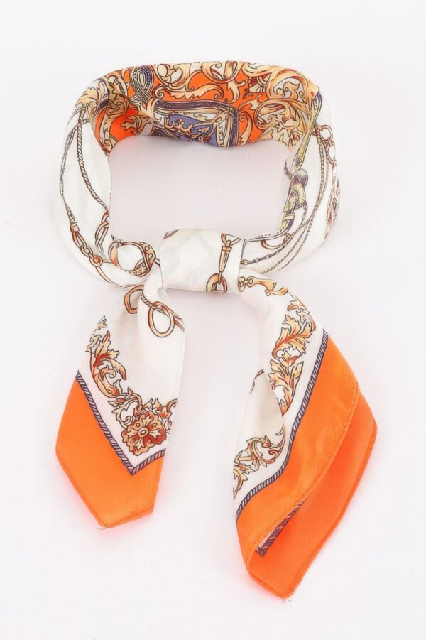 Multi Print Bandana Scarf – Ornate Motif Accent