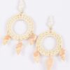 Woven Bamboo Earrings with Natural Seashell Accents