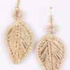Faux Straw Leaf Earrings – Lightweight Boho Drop