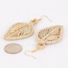 Faux Straw Leaf Earrings – Lightweight Boho Drop