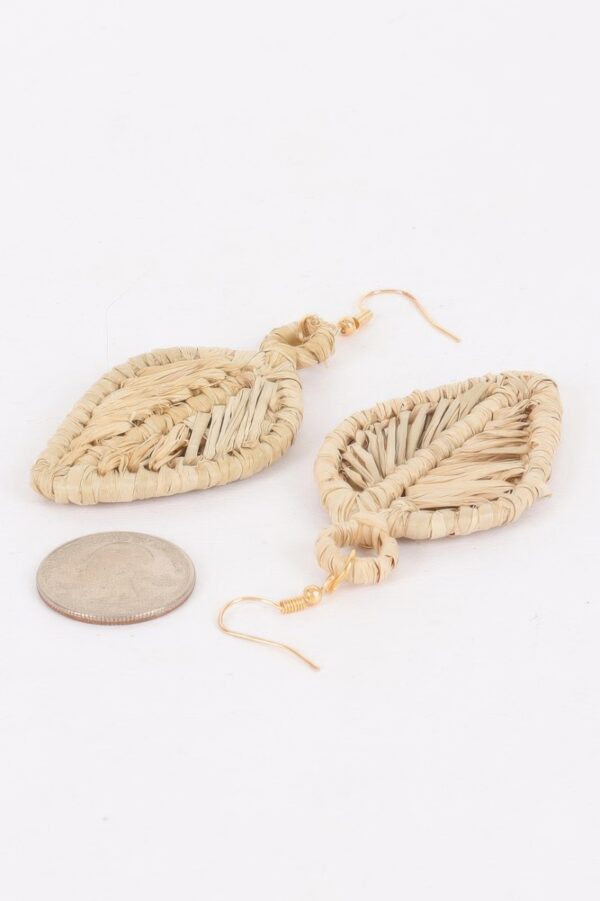 Faux Straw Leaf Earrings – Lightweight Boho Drop