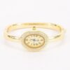 Oval Crystal Cuff Watch – Sparkling Oval Dial