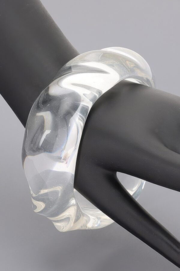 Acrylic Bangle – Textured Transparent Style