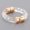 Acrylic Bracelet – Transparent Bangle with Metal Accents