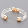 Acrylic Bracelet – Transparent Bangle with Metal Accents
