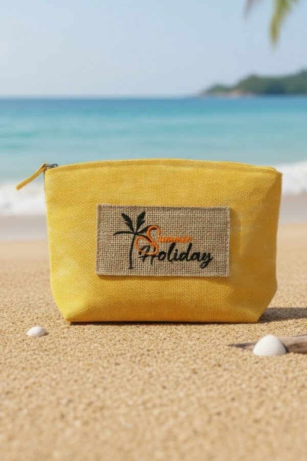 Holiday Patch Cosmetic Pouch – Vintage Palm Tree Accent