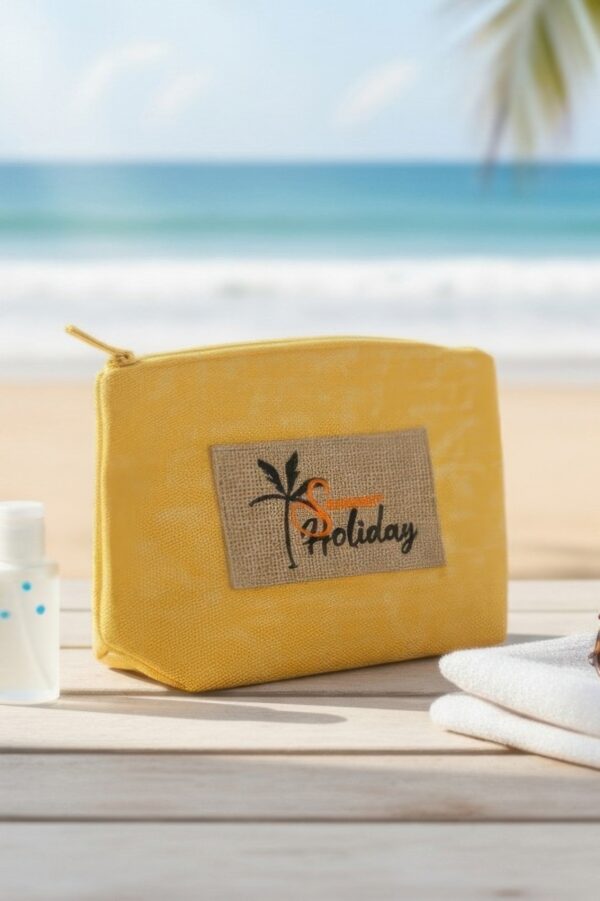 Holiday Patch Cosmetic Pouch – Vintage Palm Tree Accent