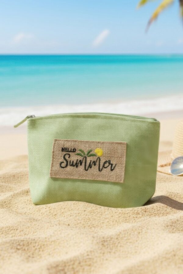 Holiday Patch Cosmetic Pouch – Vintage Palm Tree Accent