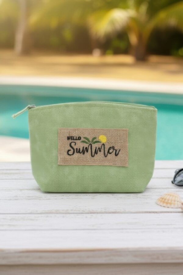 Holiday Patch Cosmetic Pouch – Vintage Palm Tree Accent