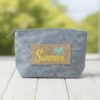Holiday Patch Cosmetic Pouch – Vintage Palm Tree Accent