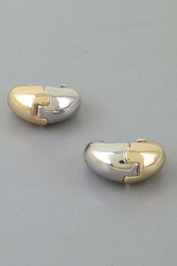 Two-Toned Crescent Hoop Earrings – Sleek Curved Hoops