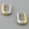 Two-Tone Link Chain Hoop Earrings – Lightweight