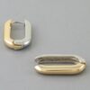 Two-Tone Link Chain Hoop Earrings – Lightweight