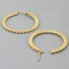 Mid-Size Twisted Hoop Earrings – Textured Silhouette