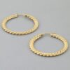 Mid-Size Twisted Hoop Earrings – Textured Silhouette
