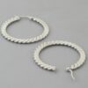 Mid-Size Twisted Hoop Earrings – Textured Silhouette