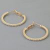 Rhinestone Lined Hoop Earrings – Polished Sparkle