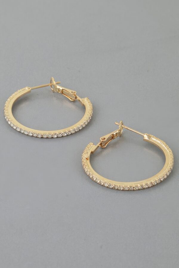Rhinestone Lined Hoop Earrings – Polished Sparkle