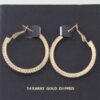 Rhinestone Lined Hoop Earrings – Polished Sparkle