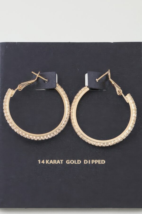 Rhinestone Lined Hoop Earrings – Polished Sparkle