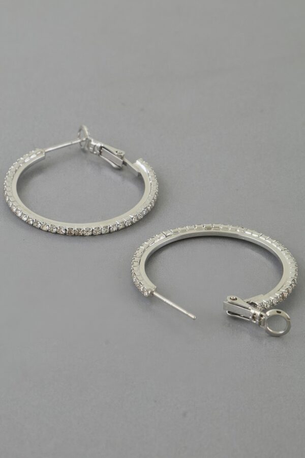 Rhinestone Lined Hoop Earrings – Polished Sparkle
