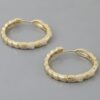 Snake-Scale Hoop Earrings with Jewel Accents