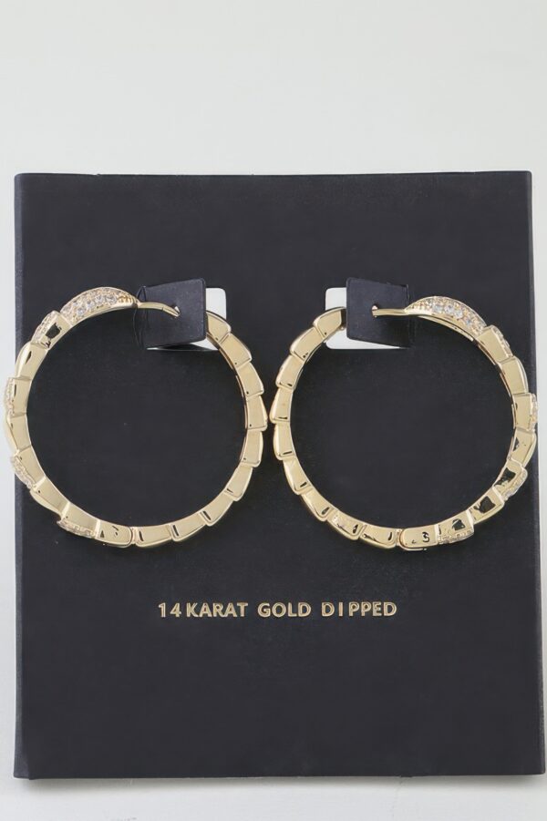 Snake-Scale Hoop Earrings with Jewel Accents