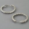 Snake-Scale Hoop Earrings with Jewel Accents