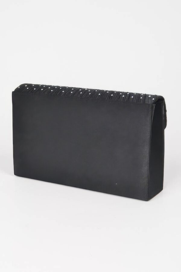 Rhinestone Satin Evening Clutch – Structured Sparkle